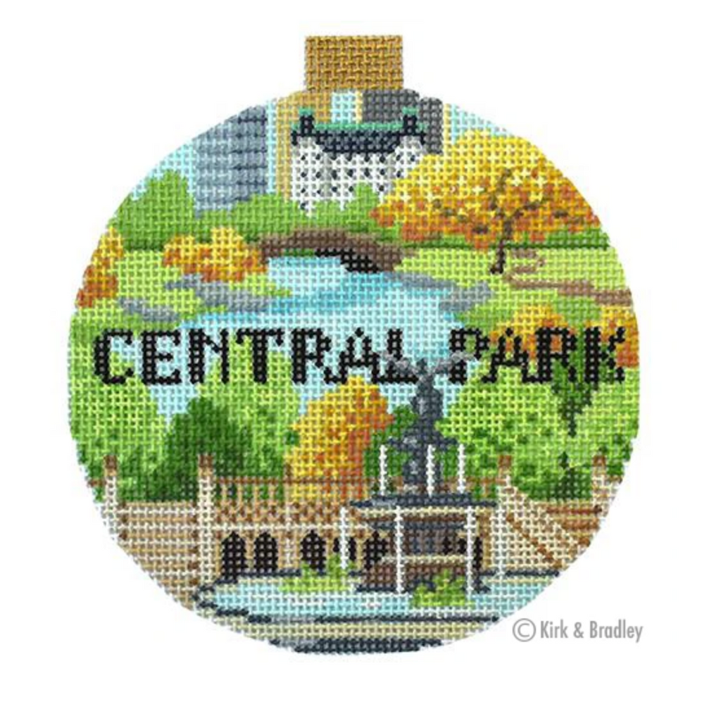 Central Park Round Needlepoint Canvas - KC Needlepoint