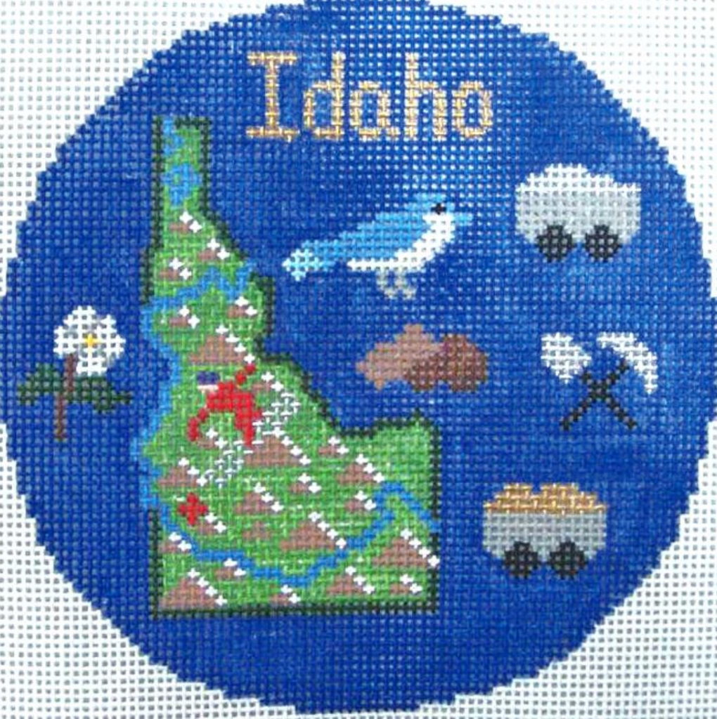 Idaho 4 1/4" Travel Round Needlepoint Canvas - needlepoint