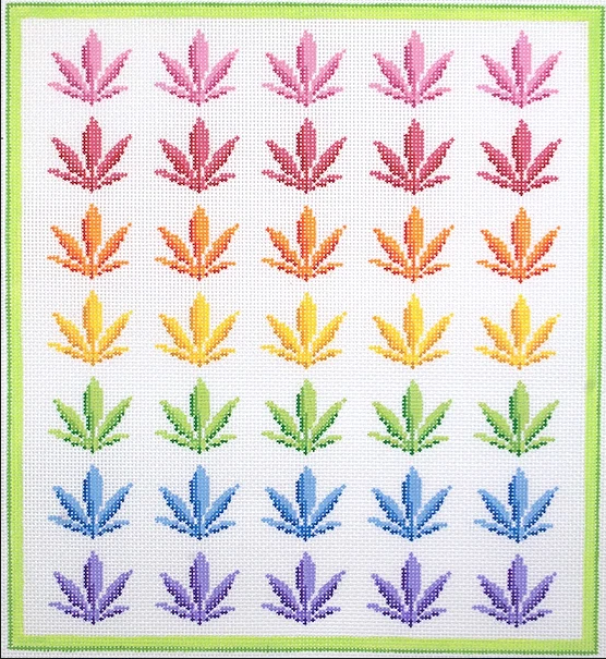 Rainbow Weed Needlepoint Canvas - needlepoint