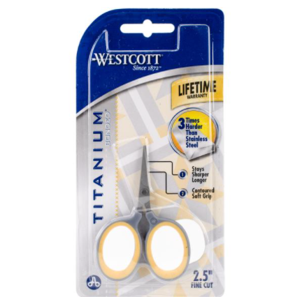 Westcott Titanium Fine Cut Scissors - needlepoint