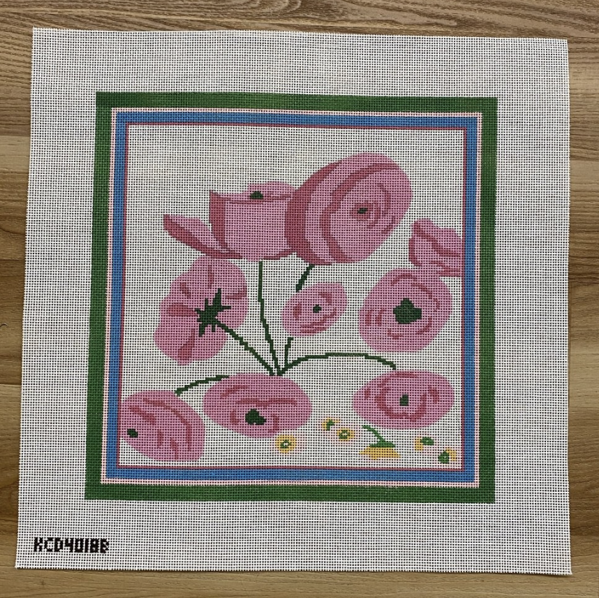 In The Pink Small Canvas - KC Needlepoint