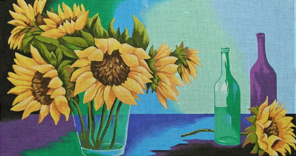 Sunflower Charm Canvas - KC Needlepoint