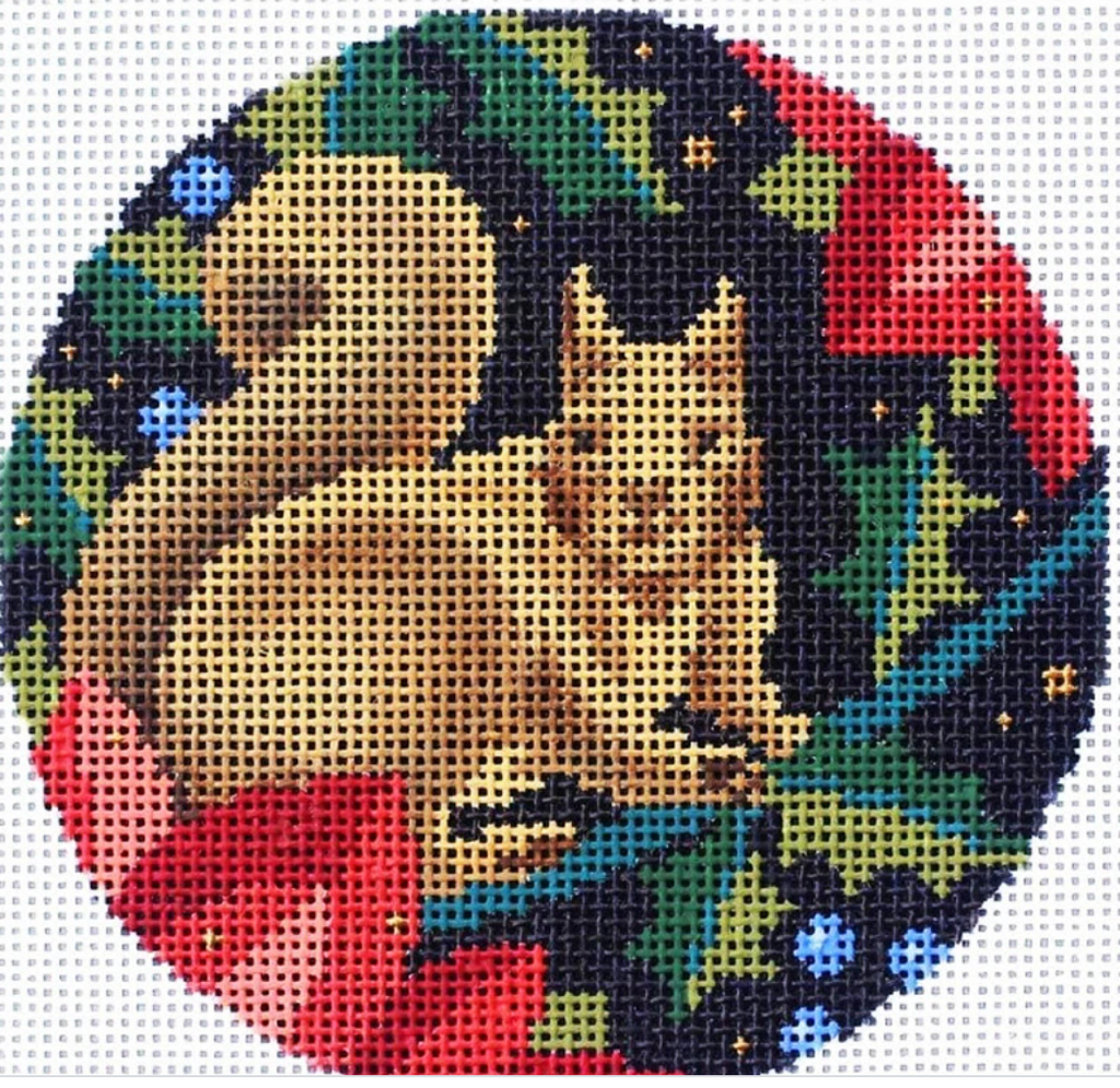 Woodland Squirrel Ornament Canvas - KC Needlepoint