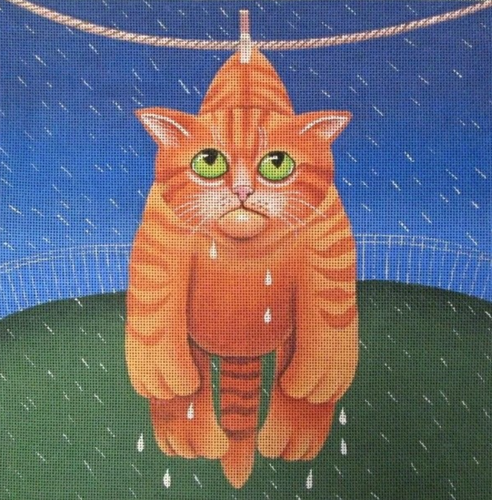 Drying in the Rain Canvas - KC Needlepoint