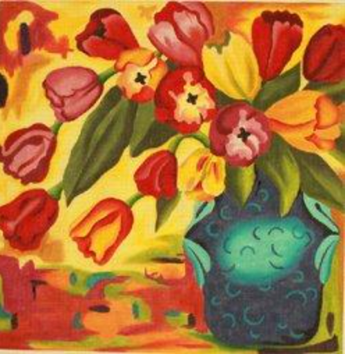 Tapestry Tulips Canvas - KC Needlepoint