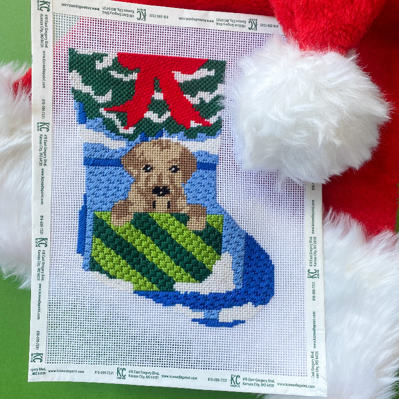 Open For Joy Ornament Sized Stocking Kit - KC Needlepoint