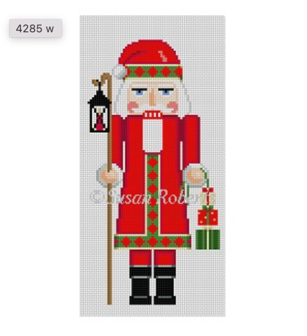 Santa with Lantern Nutcracker Canvas - KC Needlepoint