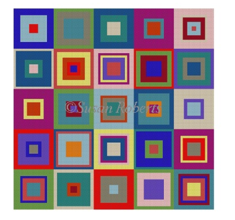 Color Blocks Needlepoint Canvas - KC Needlepoint