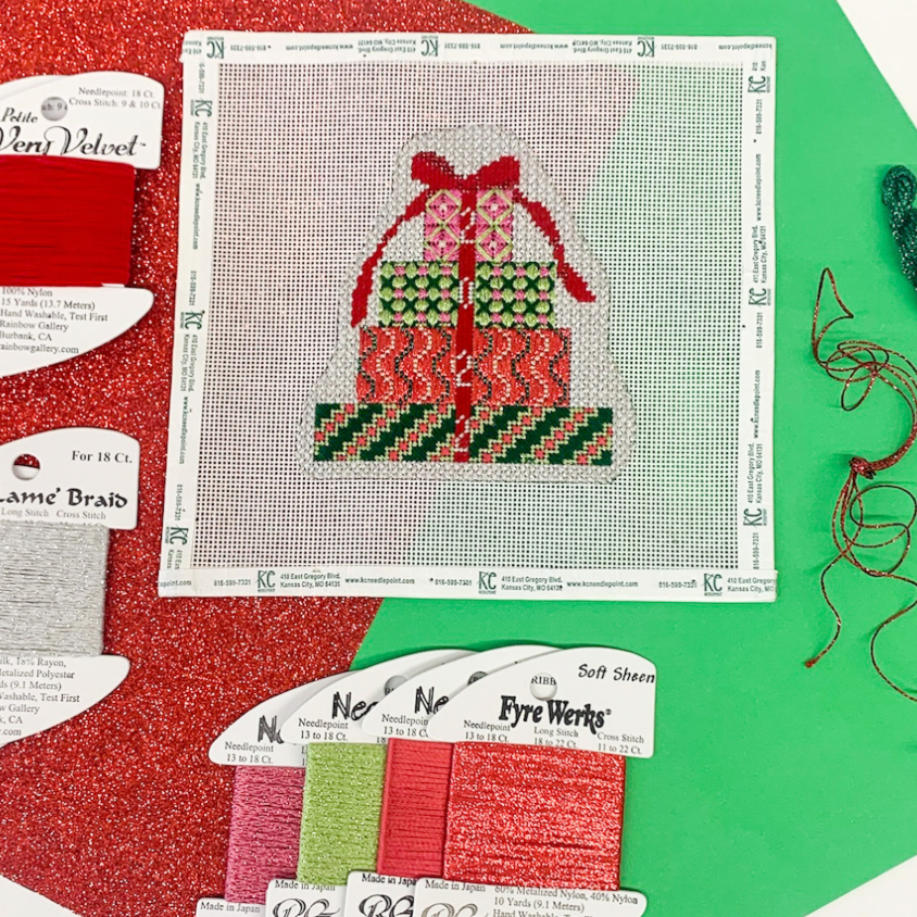 2022 Stacking Presents Ornament Kit - KC Needlepoint