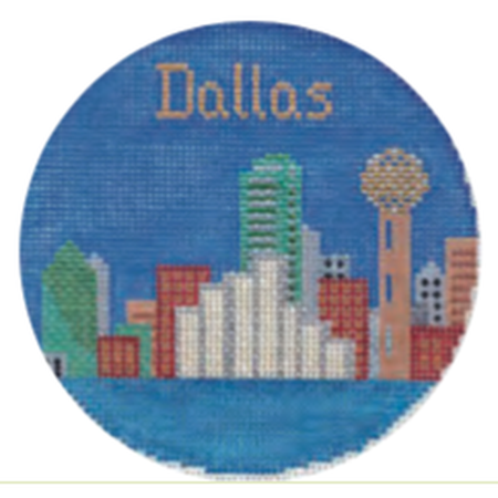 Dallas 4 1/4" Travel Round Needlepoint Canvas - KC Needlepoint