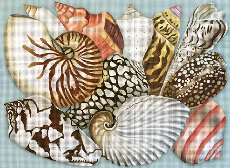Shells Needlepoint Canvas - KC Needlepoint