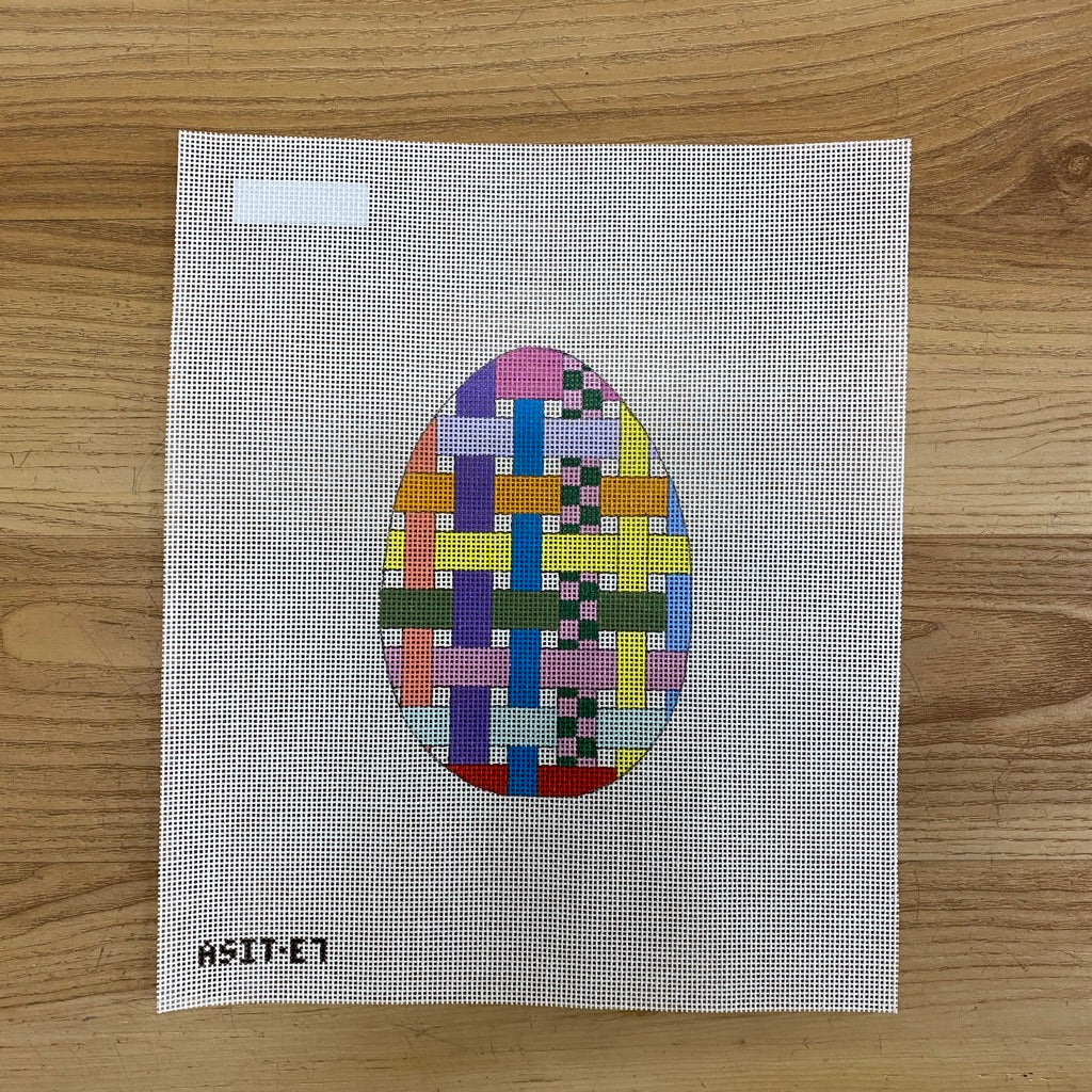 Ribbon Egg Canvas - needlepoint