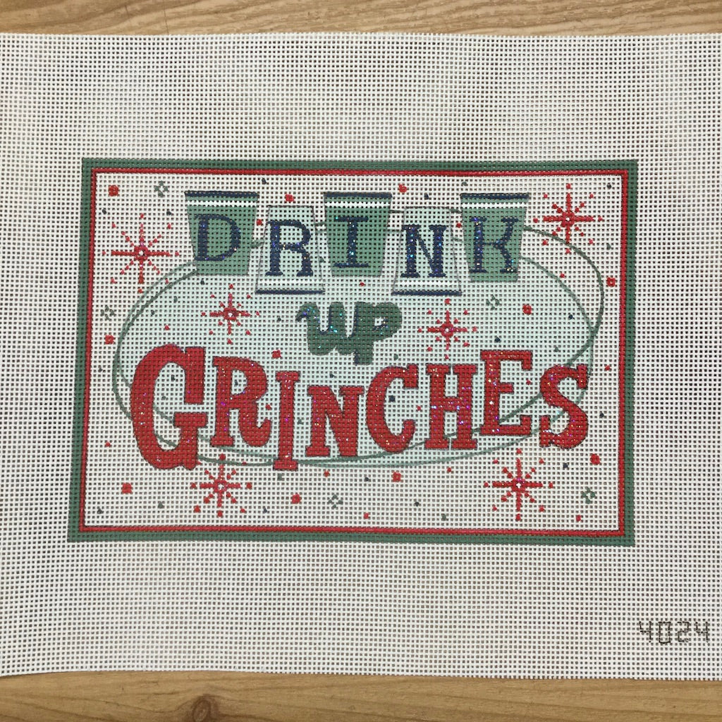 Drink Up Grinches Canvas - KC Needlepoint
