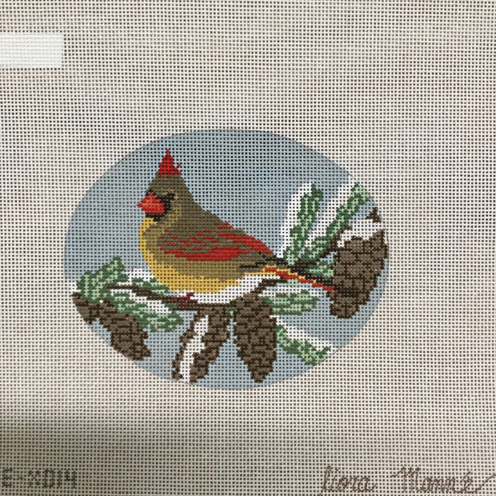 Bird on Evergreen Tree Canvas - KC Needlepoint