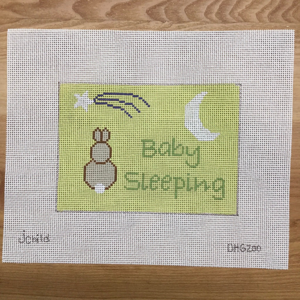 Bunny and Moon Baby Sleeping Canvas - KC Needlepoint