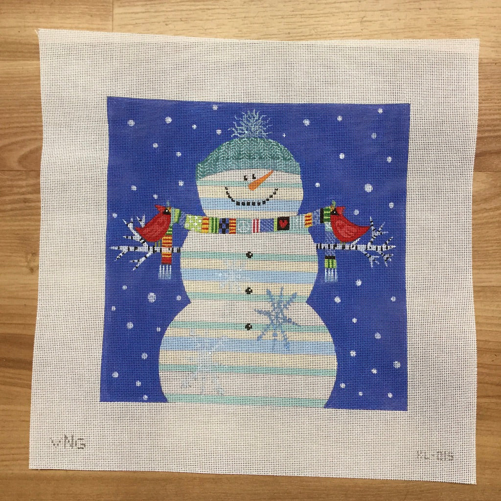 Happy Snowman Canvas - KC Needlepoint