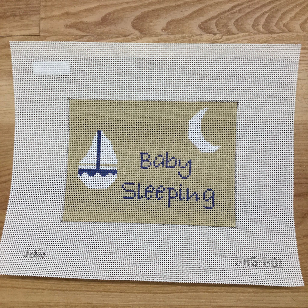 Sailboat Baby Sleeping Canvas - KC Needlepoint
