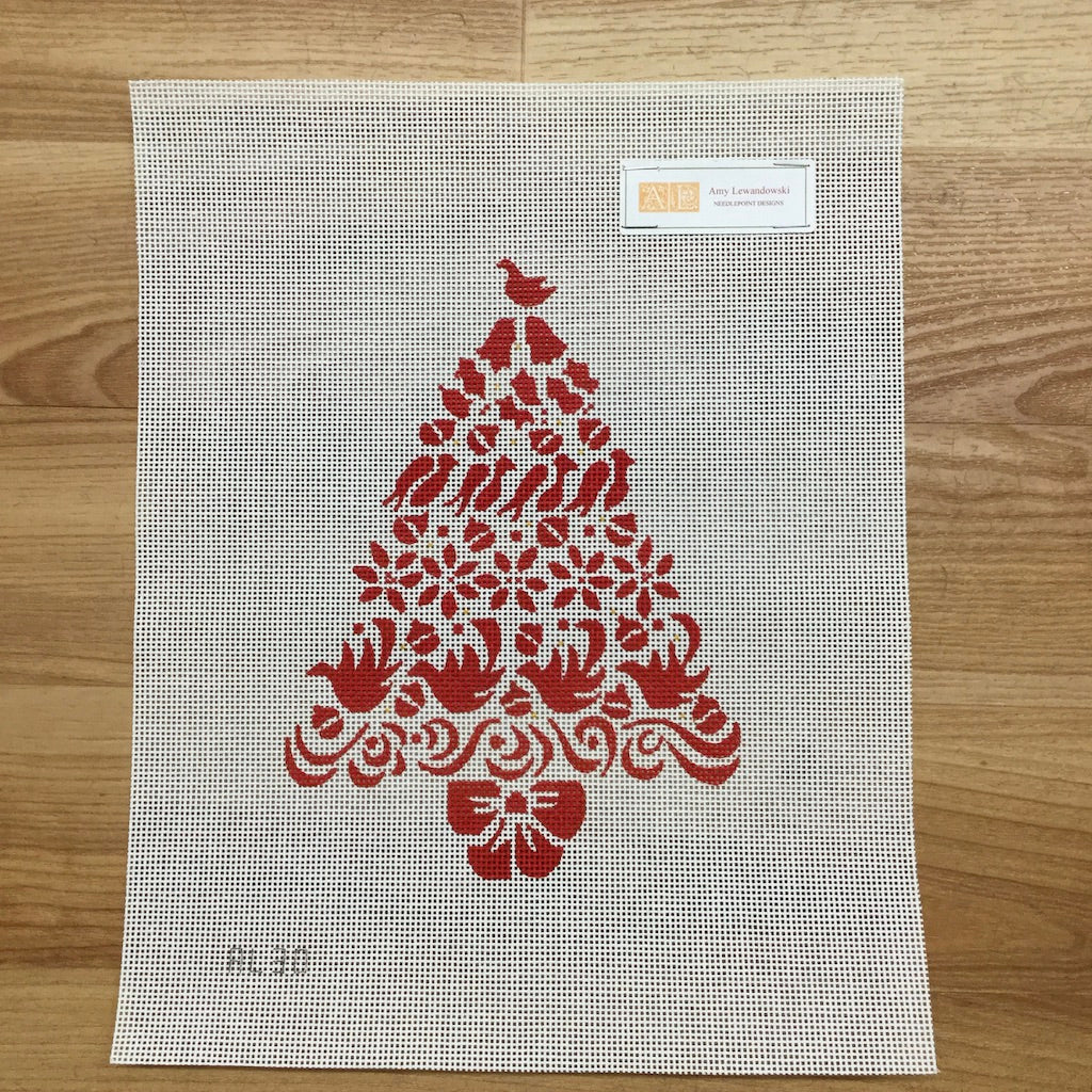 Red Tree Canvas - KC Needlepoint