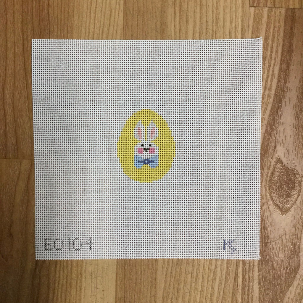 Bunny Face Mini Egg Canvas - KC Needlepoint