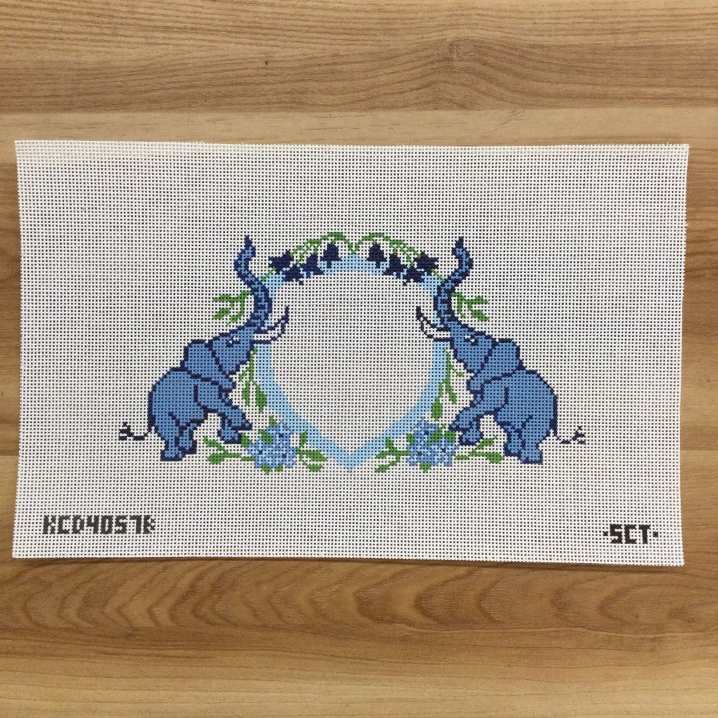 Baby Elephant Crest Canvas - needlepoint