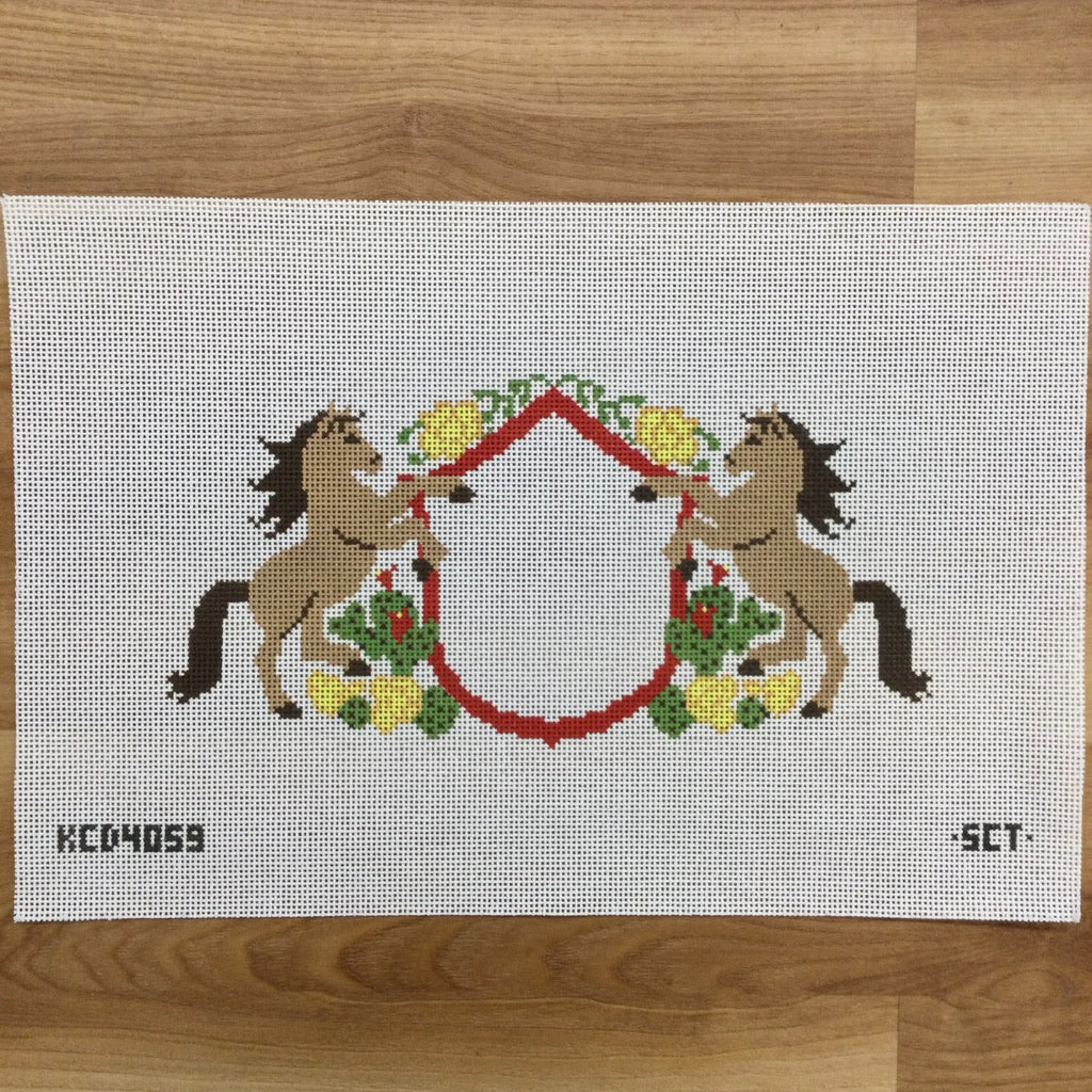 Wild Pony Crest Canvas - needlepoint