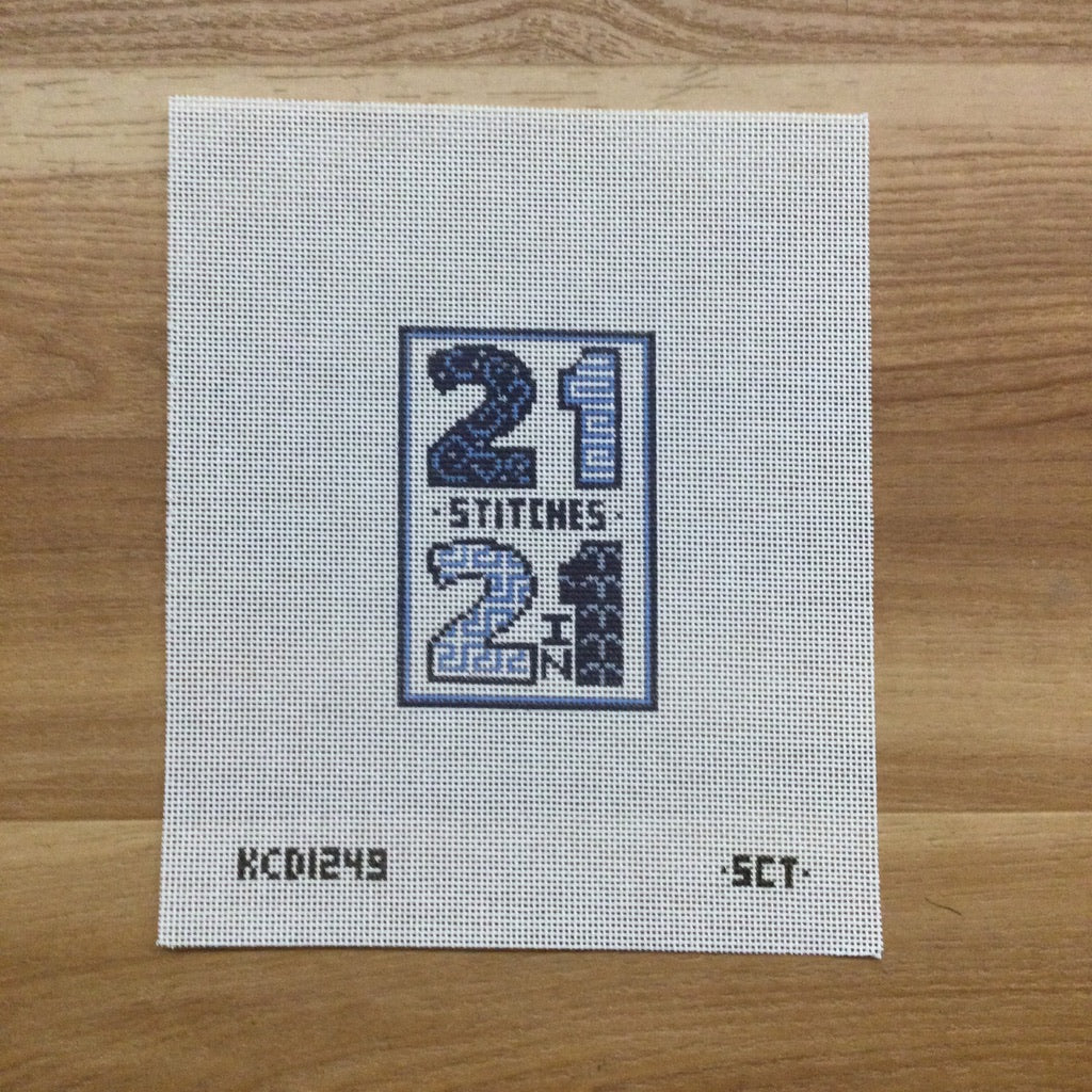 21 Stitches in 21 Ornament Canvas - KC Needlepoint
