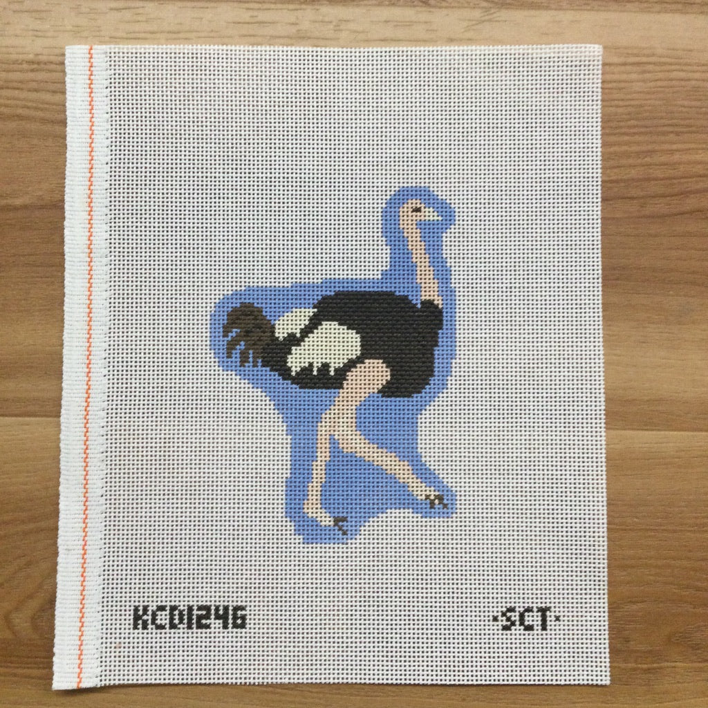 Ostrich Ornament Canvas - KC Needlepoint