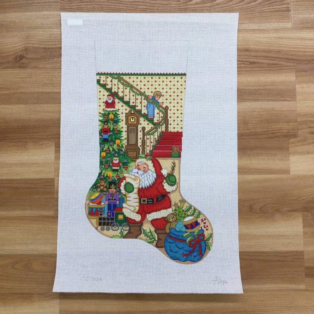 Boy Down the Stairs Stocking Canvas 7336 - KC Needlepoint