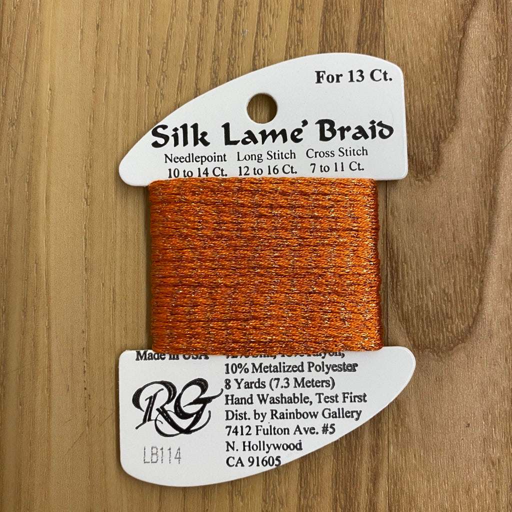 Silk Lamé Braid LB114 Lite Pumpkin - KC Needlepoint