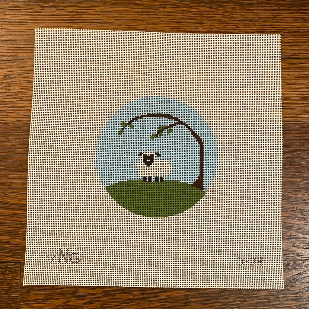 Spring Lamb Ornament Canvas - KC Needlepoint