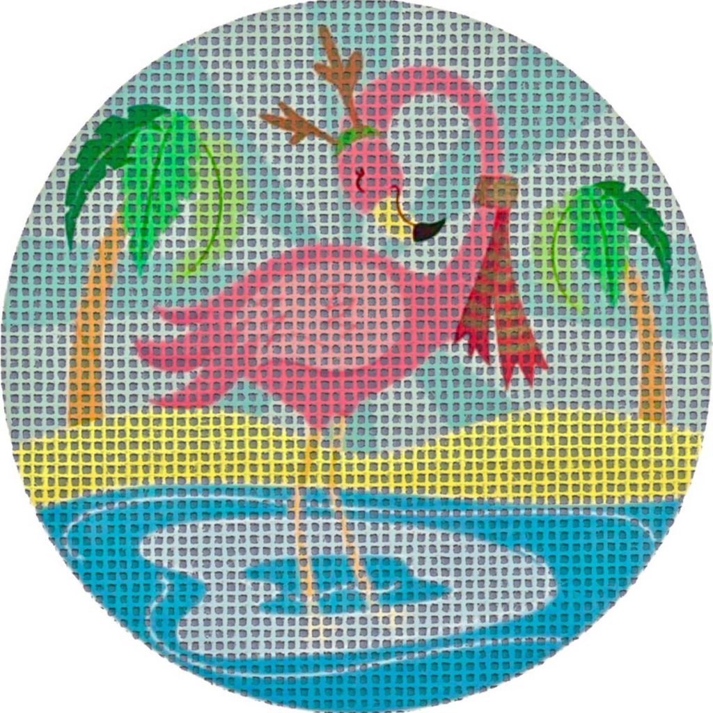 Flamingo Reindeer Canvas - KC Needlepoint