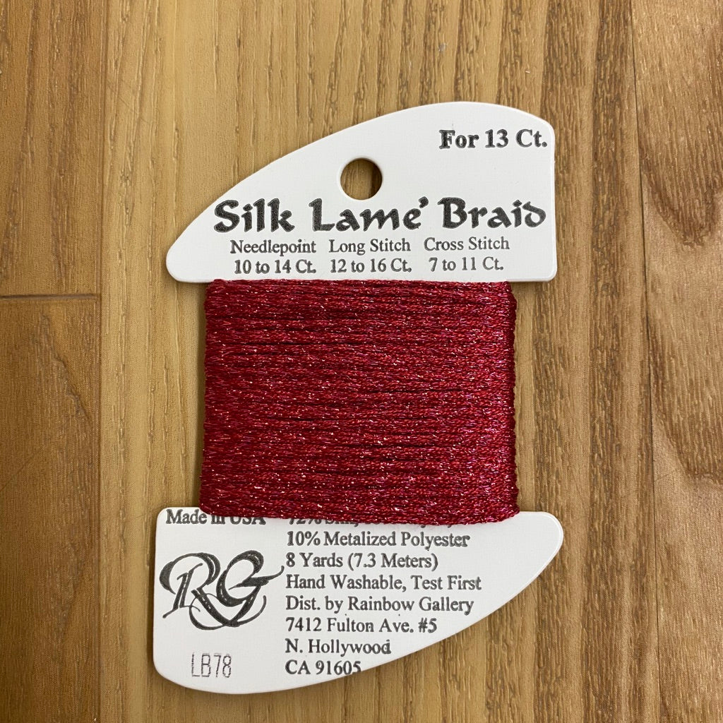 Silk Lamé Braid LB78 Cherry - KC Needlepoint