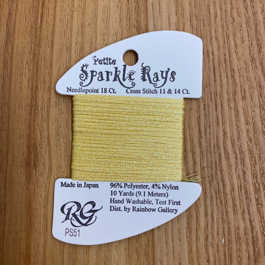 Petite Sparkle Rays PS51 Lite Yellow - KC Needlepoint