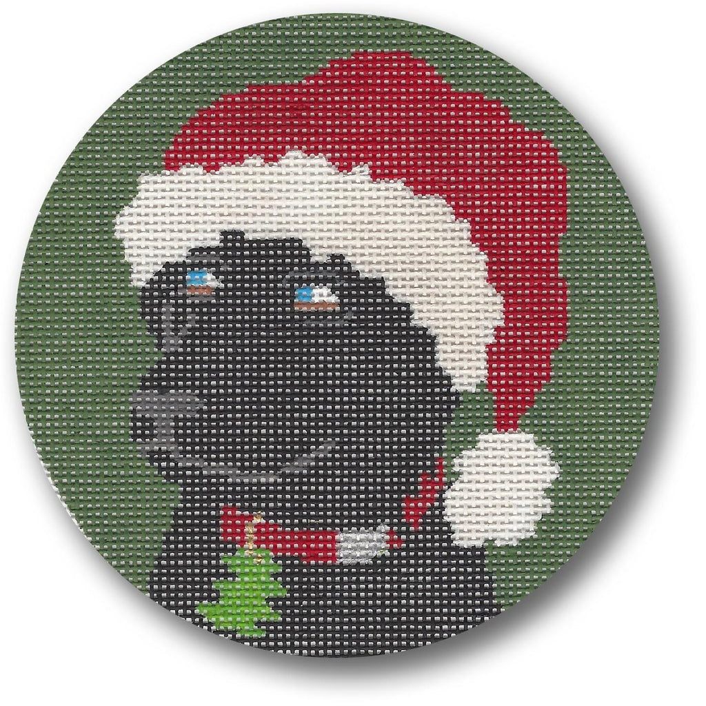 Black Lab with Hat Canvas - KC Needlepoint