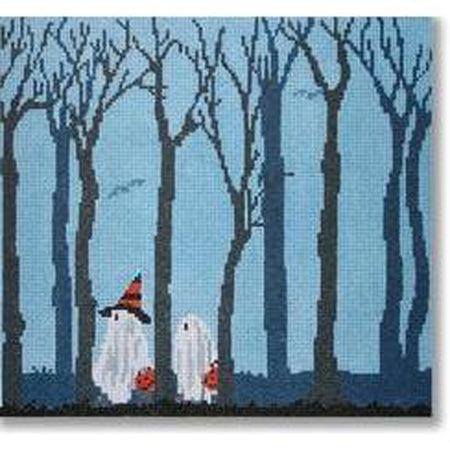 Trick or Trees Pillow Canvas - KC Needlepoint