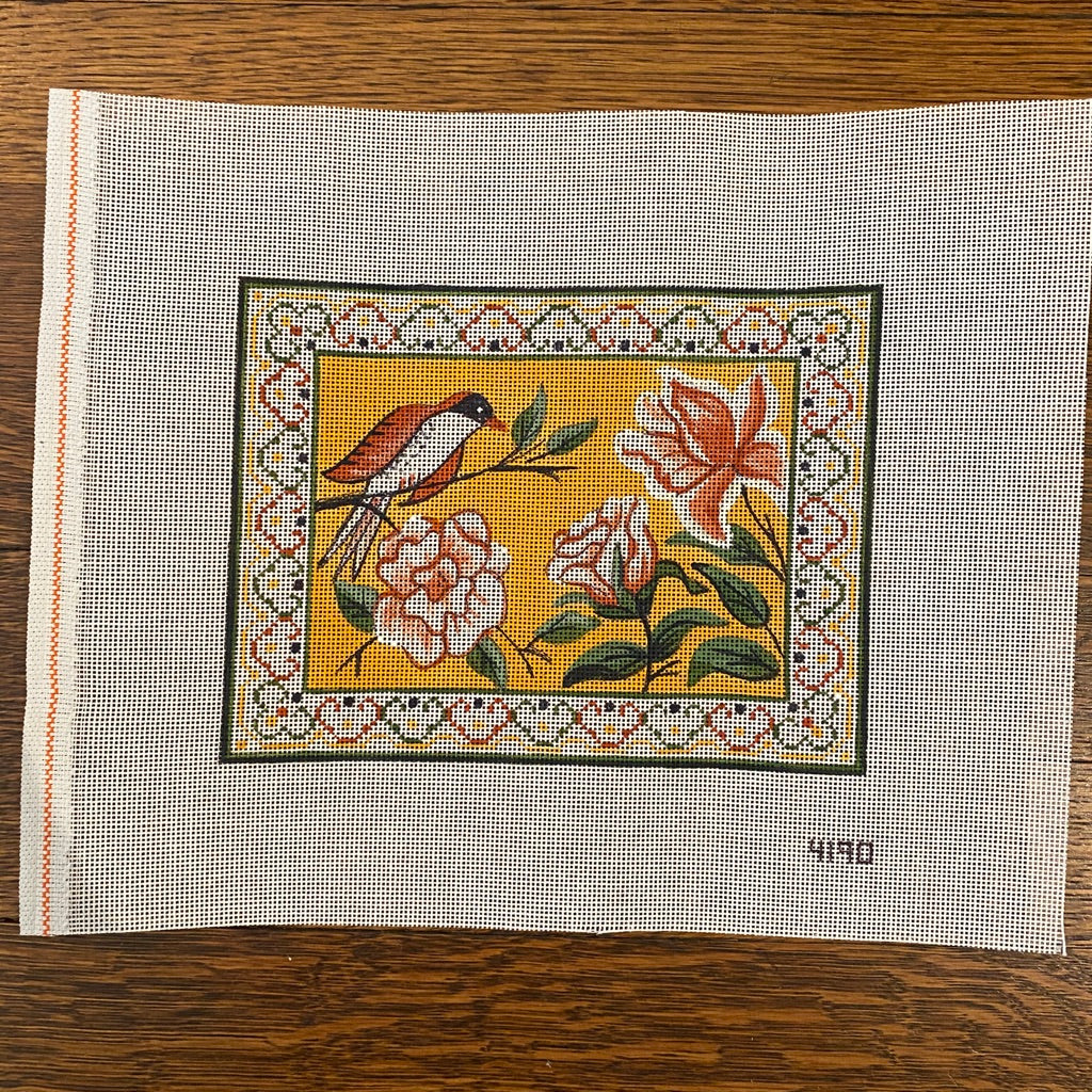 Finch and Flower Mah Jongg Canvas - KC Needlepoint