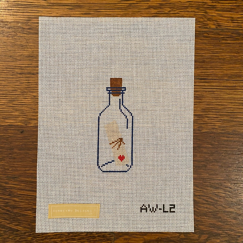 Love Letter in a Bottle Canvas - KC Needlepoint