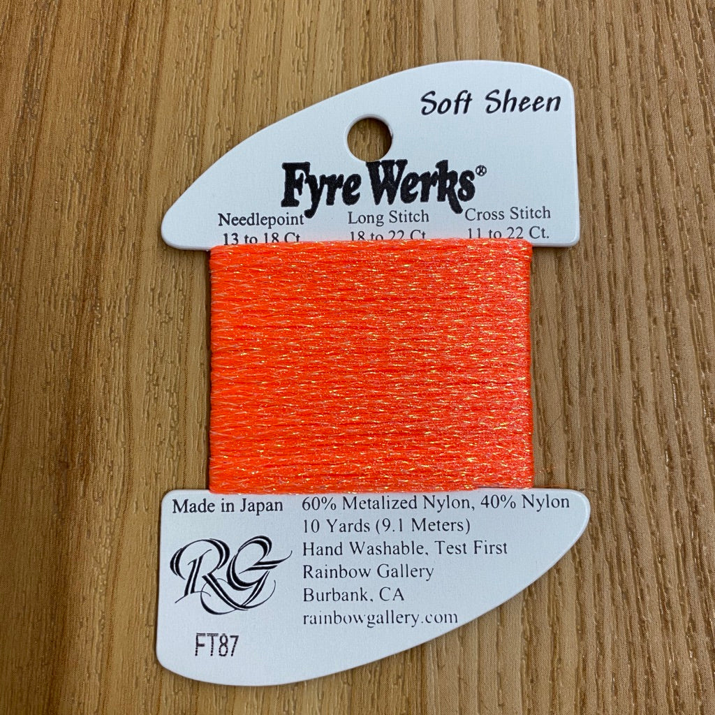 Fyre Werks Soft Sheen FT87 Vibrant Orange - KC Needlepoint