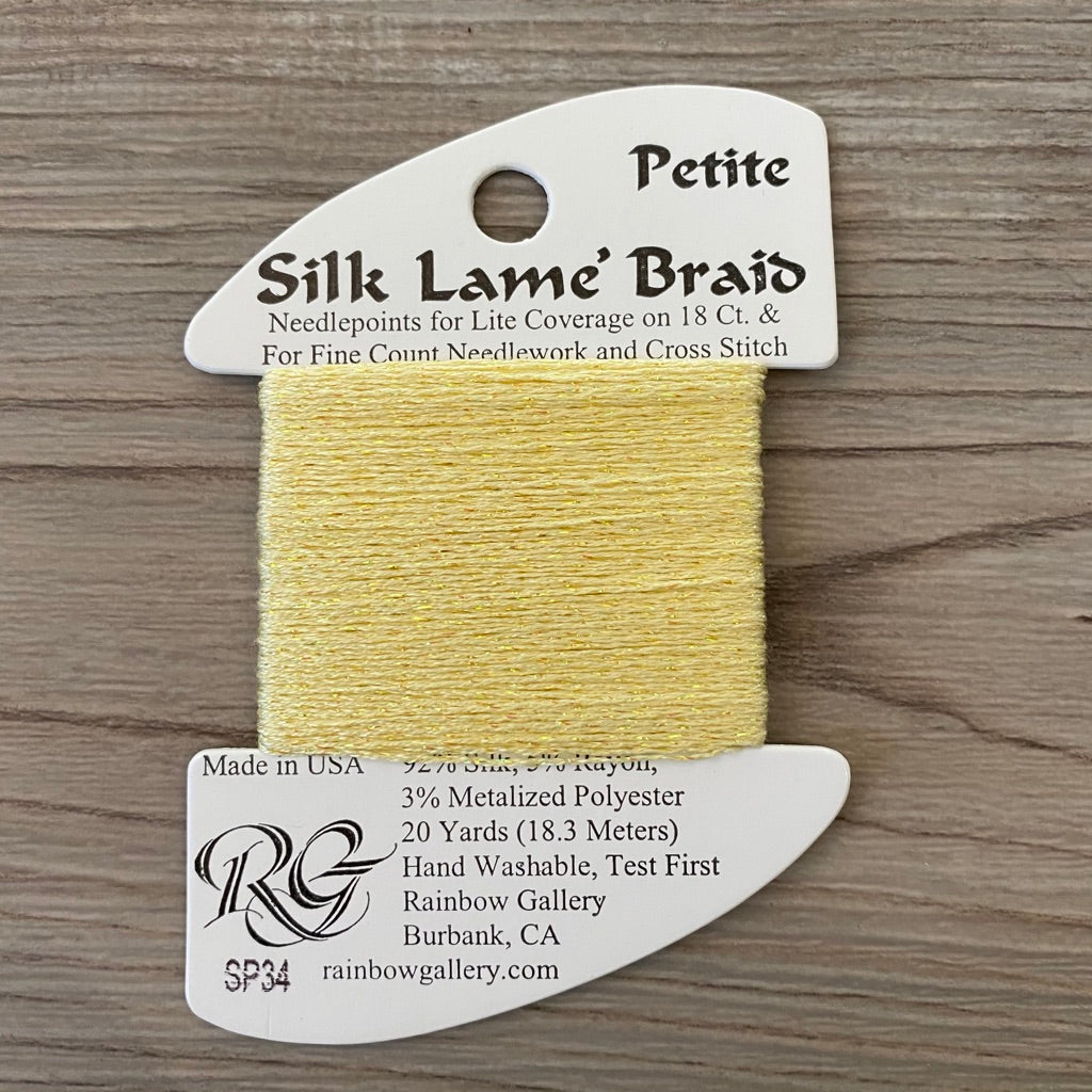 Petite Silk Lamé Braid SP34 Lemon - KC Needlepoint