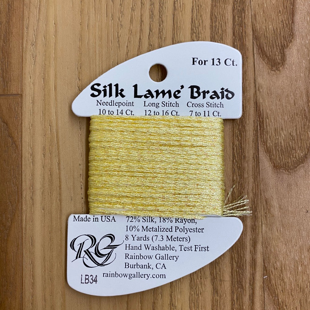 Silk Lamé Braid LB34 Lemon - KC Needlepoint