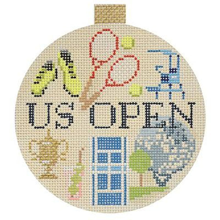 US Open Travel Round Canvas - KC Needlepoint