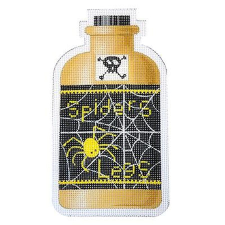 Spiders Legs Halloween Bottle Canvas - KC Needlepoint