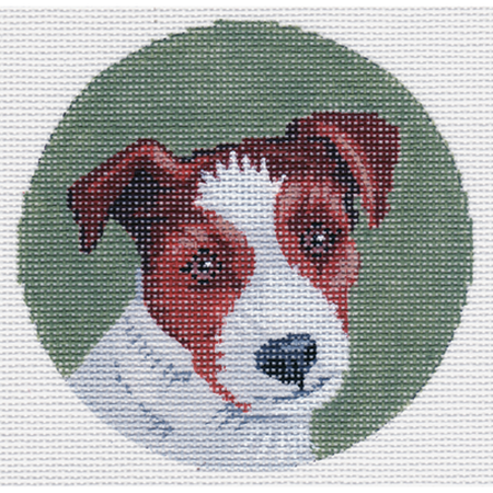 Jack Russell Round Canvas - KC Needlepoint