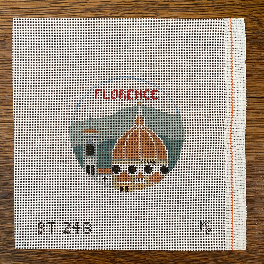 Florence Travel Round Canvas - KC Needlepoint