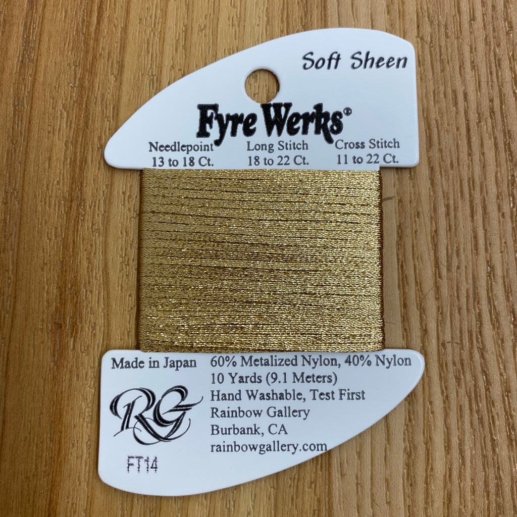 Fyre Werks Soft Sheen FT14 Vatican Gold - KC Needlepoint