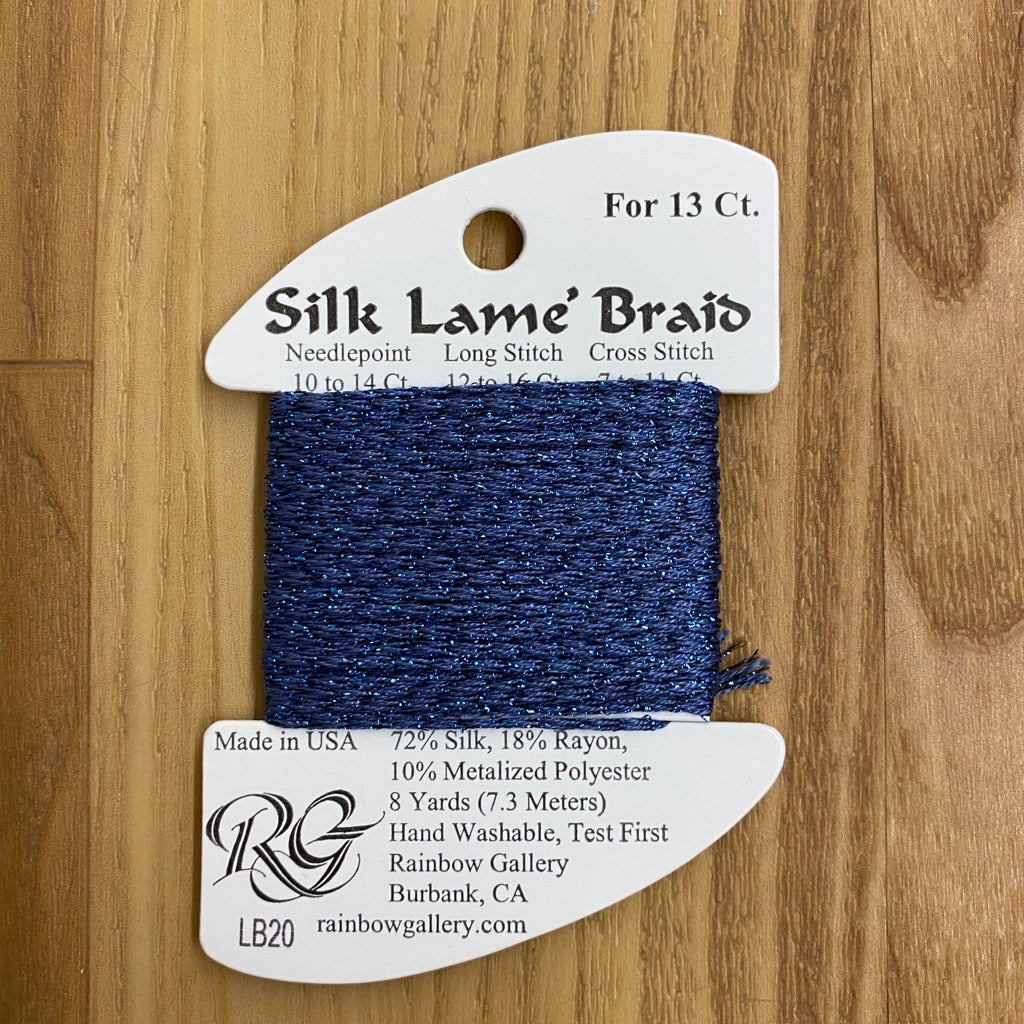 Silk Lamé Braid LB20 Dark Antique Blue - KC Needlepoint