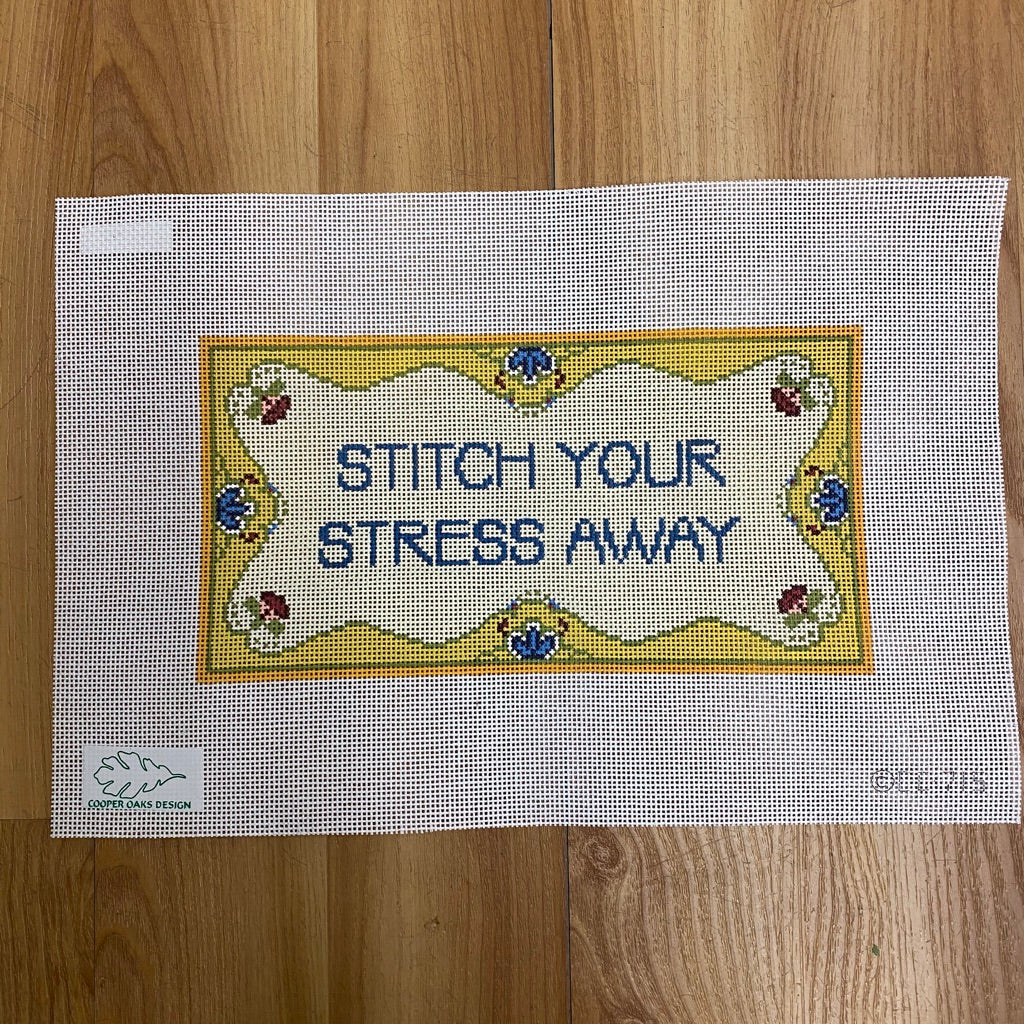 Stitch Your Stress Away Needlepoint Canvas - KC Needlepoint