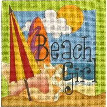 Beach Girl Canvas - KC Needlepoint