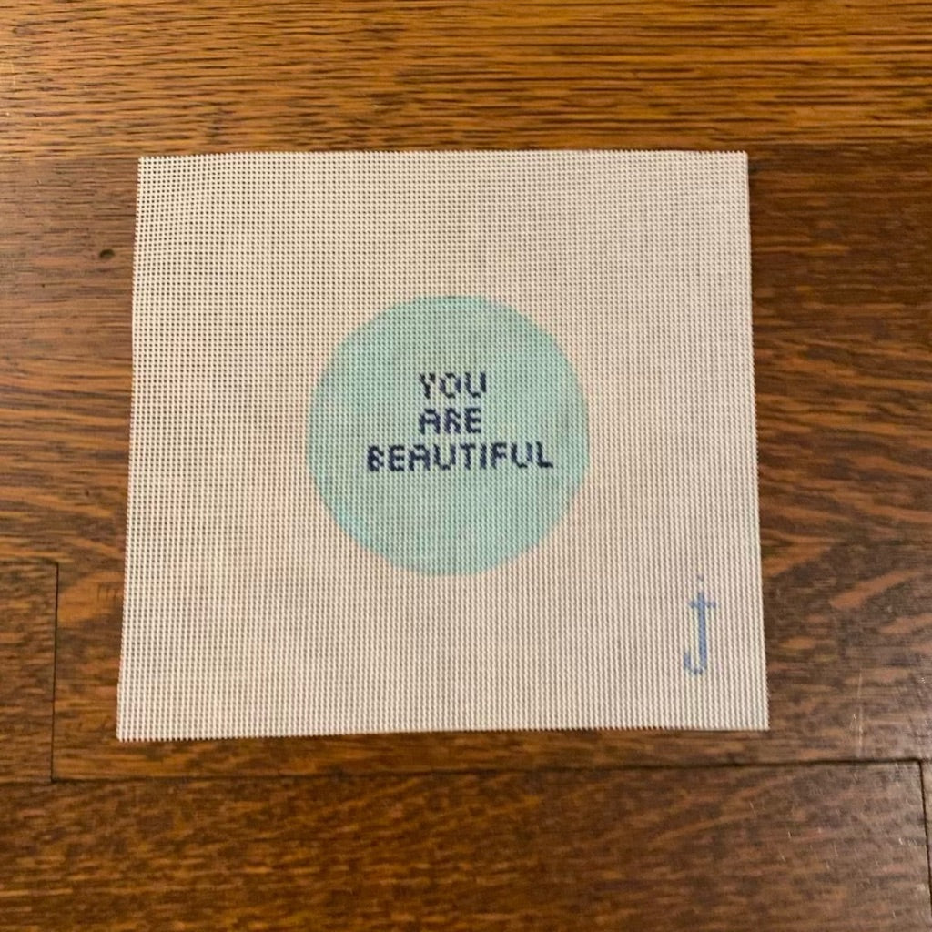 You Are Beautiful Canvas - needlepoint