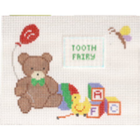 Teddy Bear Tooth Fairy Pillow Canvas - KC Needlepoint